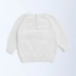 HOP Baby by Westside White Teddy Bear Design Cotton Sweater image 2