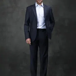 Rare Rabbit Navy Slim Fit Fit Solid Formal Suit image 5