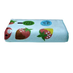 FABINALIV Blue Conversational Printed 420 GSM Cotton Bath Towel image 2