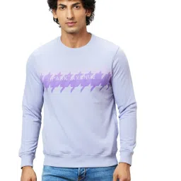 Park Avenue Violet Slim Fit Printed Sweatshirt image 1
