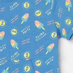 Juniors by Lifestyle Kids Blue Cotton Printed T-Shirt image 3