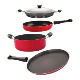 Nirlon Red Aluminium Non-Stick Kitchenware Essential - Set of 4-image-3