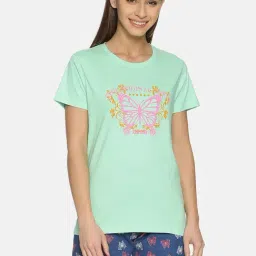 Kryptic Pista Green & Navy Printed T-Shirt With Shorts-picture-15