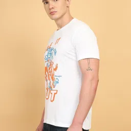 Wrangler White Cotton Regular Fit Printed T-Shirt image 3