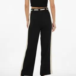 glitchez Women Side-Stripe High-Rise Wide Leg Pleated Korean Trousers image 3