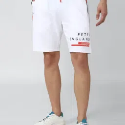 Peter England White Regular Fit Printed Shorts-picture-22