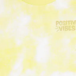 Pantaloons Junior Kids Yellow Cotton Over Dyed T-Shirt image 3