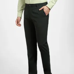 SELECTED HOMME Deep Green Slim Fit Flat Front Trousers image 3