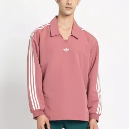 Adidas Originals Pink Regular Fit Striped Sports T-Shirt image 1