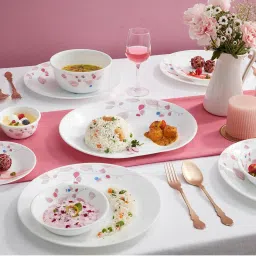 Corelle Multicolor Glass Pink Breeze1 Mini Dining Set 8 Pcs image 1