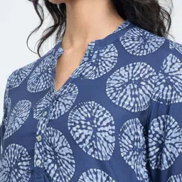 Rangmanch By Pantaloons Blue Regular Fit Printed Kurta image 5
