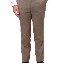 Raymond Brown Slim Fit Houndstooth Trousers image 1