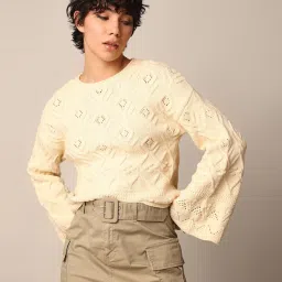 Only Cream Self Design Pullover image 1