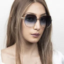 Ted Smith Blue Square UV Protection Unisex Sunglasses image 1