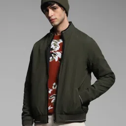 Jack & Jones Green Polyester Regular Fit Solid Reversible Jacket image 1