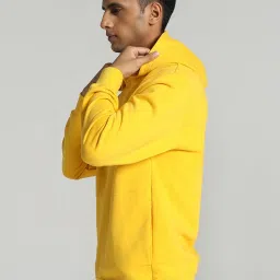 Puma Yellow Sizzle Cotton Regular Fit Printed Hooded Sweatshirt image 3