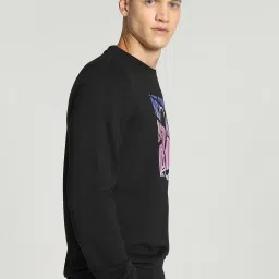 Puma Black Cotton Regular Fit Printed Sweatshirt image 3