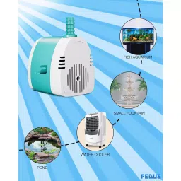 FEDUS 18 W Single Phase Cooler Submersible Water Pump White and Cyan image 2