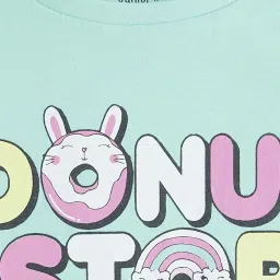 Pantaloons Junior Mint Green Cotton Printed T-Shirt image 3