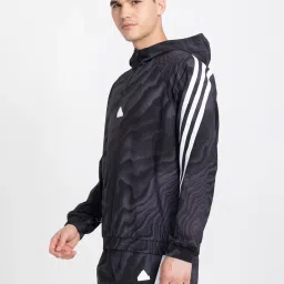 adidas Black Loose Fit Future Icons Printed Hooded Sweatshirt image 3