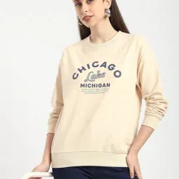 R&B Beige Cotton Graphic Printed Sweatshirt-picture-32