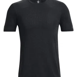Under Armour Black Muscle Fit Self Pattern Sports T-Shirt image 3