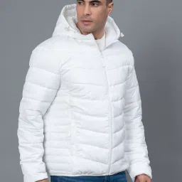 Red Tape White Regular Fit Hooded Padded Jacket image 3