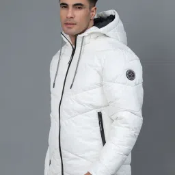 Red Tape White Regular Fit Hooded Padded Jacket image 3