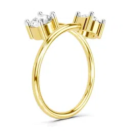 Sparkles 14K (585) Yellow Gold Lab Grown Diamond 0.8 Ct Twirl of Light Promise Ring image 3