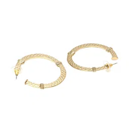fabula Set Of 2 Artificial Stones Studded Circular Shaped Hoop Earrings image 5