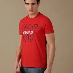 Wrangler Red Regular Fit Graphic Print Crew T-Shirt image 3