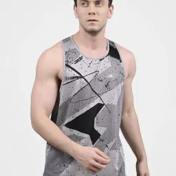 Skechers Grey Regular Fit Printed Tank Tee image 1