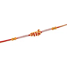 Voylla Red Enamel Bhai Rakhi For Brother image 3