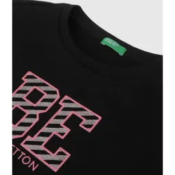 United Colors of Benetton Kids Girl's Regular Fit Crew Neck Printed SweatShirt image 3