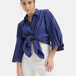 Kazo Navy Textured Shirt image 3