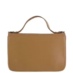 Toteteca Beige Textured Medium Satchel Handbag image 3