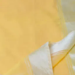 Unnati Silks Yellow Pure Cotton Saree With Unstitched Blouse image 3