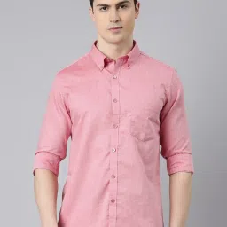 Bushirt Pink Cotton Regular fit Solid Shirt image 1