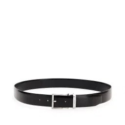 Guess Men Black Leather Solid Adjustable Belt with Tang Buckle image 1