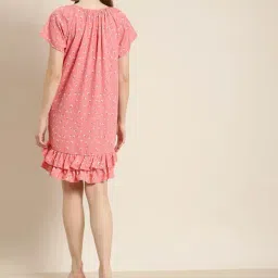 Qurvii Pink Printed High Low Dress image 2