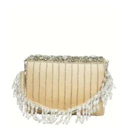 NR by Nidhi Rathi White Fabric Envelope Clutch image 3