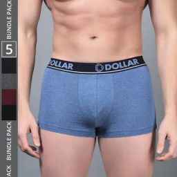 Dollar Bigboss Assorted Cotton Regular Fit Trunks - Pack Of 5-picture-12