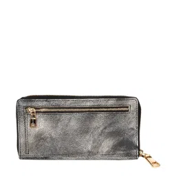 SASSORA Black Textured Rfid Zip Around Wallet for Women image 3