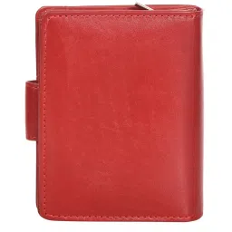 SASSORA Red Solid Rfid Bi-Fold Wallet for Women image 3