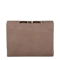 SASSORA Beige Solid Rfid Tri-Fold Wallet for Women image 3