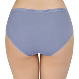 Amante Blue & Beige Cotton Printed Bikini Panties - Pack Of 5 image 3