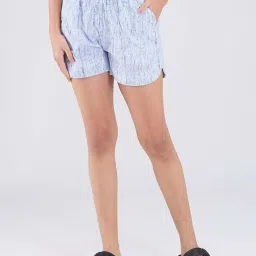 VASTRADO Blue Textured Shorts image 1