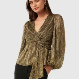 Forever New Gold Regular Fit Metallic Top image 1