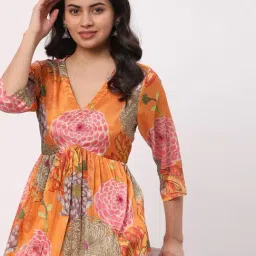 R&B Multicolor Polyester Printed Fit and Flare Kurta image 3