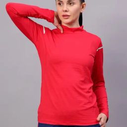 Vector X Red Elastane Solid Full Sleeves Sport T-Shirt-picture-47